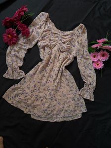 Floral Ruched Mini Dress
