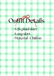 Y2K Plaid Pleated Maxi Skirt