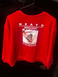 Red Graphic Print Sweatshirt (UNISEX)