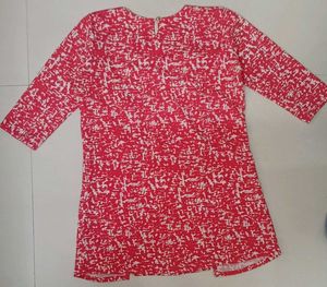 Stylish Red Printed Tunic Top