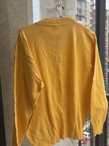 Yellow Henley Knit Sweater
