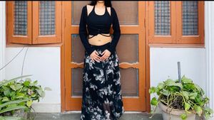 Floral palazzo & Black Top Set