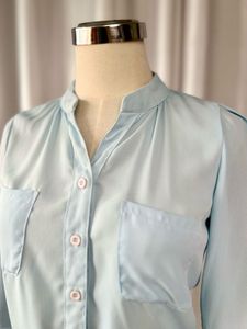 🚀🚀24Hrs EOS SALE🚀🚀 Light Blue Button-Up Top