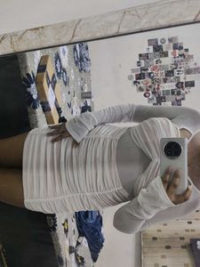 Ruched Sexy Bodycon Stress In Pretty White Colour