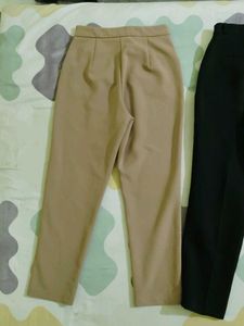 Elegant Beige &amp; Black Women's Pants