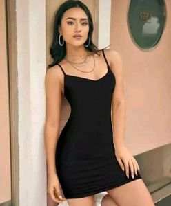 Black beutiful sleeve less midi women dress