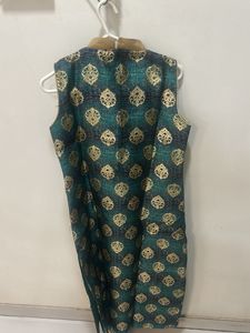 Beautiful Teal Ethnic Kurta and Golden Ghagra
