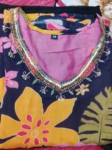 Vibrant Floral Kurta Set with Dupatta