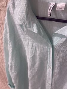 Light Blue Oversized Button-Down Shirt