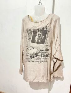 Unique Graphic Print Long Sleeve Top