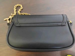Chic Black Crossbody Bag with Gold Chain