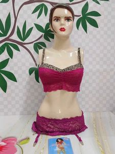 (1436)Pink Lace Lingerie Set