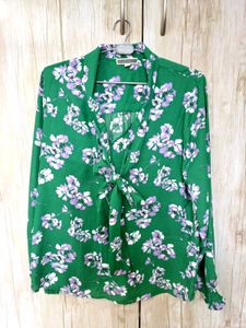 Chic Floral Tie-Neck Loose Top