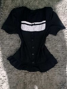 Y2k Black milkmaid top🗝🪽