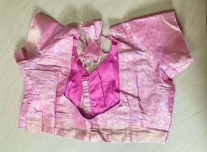 Pink &amp; Gold Floral Saree ( with blouse