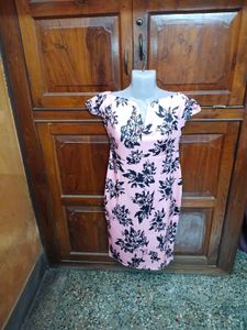 Pink Floral Cap Sleeve Dress