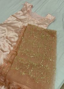 Peach Sequin Embellished Kurta set
