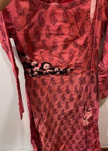 Pink Paisley Print Kurta