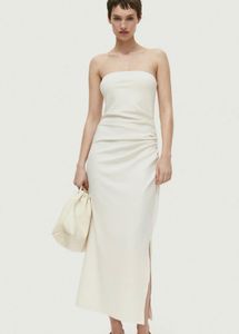 H&M Prettiest White Draped Bandeau Dress