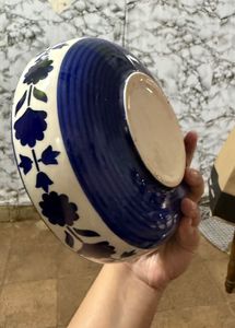 Blue Floral Ceramic Serving Bowl Nestasia