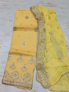 Yellow Embroidered Salwar Suit