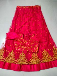 Pink Embroidered Lehenga Choli Set