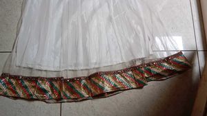 Elegant White &amp; Purple Anarkali Suit