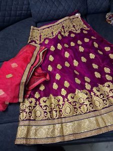 Vibrant Purple Embroidered Lehenga Set