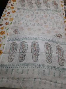 White Paisley Print Dupatta