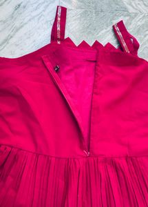 Magenta Peplum Kurti with Embellished Bodice