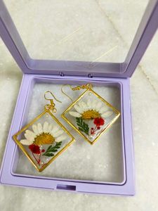 Real Flower Resin Earrings