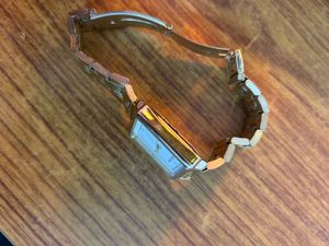 JOKER and WITCH Gold Tone Rectangular Watch