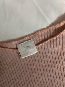 SSS - Pink Ribbed Cropped Top