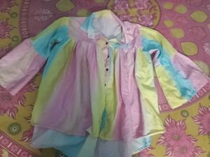 Pastel Tie-Dye Bell Sleeve Top