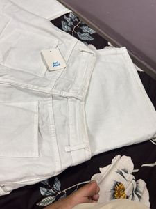 White Wide Leg Casual Pants