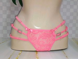 (1403)Cute Pink Lace Thong