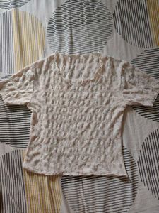 women Chic Textured Floral Print Top