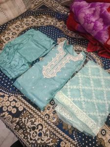 Elegant Blue Embroidered Kurta Set