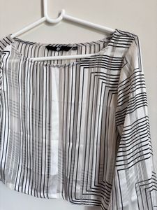 Chic Striped Sheer Blouse
