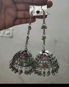 Exquisite Silver Jhumka Earrings