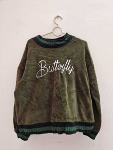 Olive Green 'Butterfly' Sweatshirt
