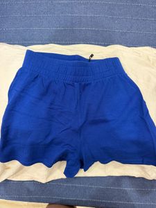 Vibrant Blue Elastic Waist Shorts