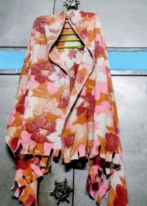 Floral Print knit Shawl