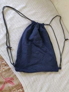 Navy Blue Drawstring Bag