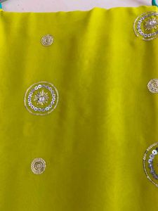 Stunning Embellished Lime Green Saree