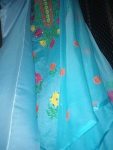 Embroidered Teal Kurta Set with Dupatta