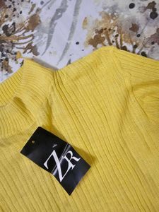 Sunshine Yellow Ribbed Knit Top 🌼