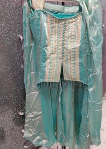 Stunning Teal Lehenga Choli (top n sharara)