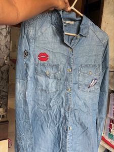 Denim Shirt with Patches