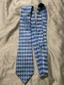 Men's Blue Diamond Pattern Tie